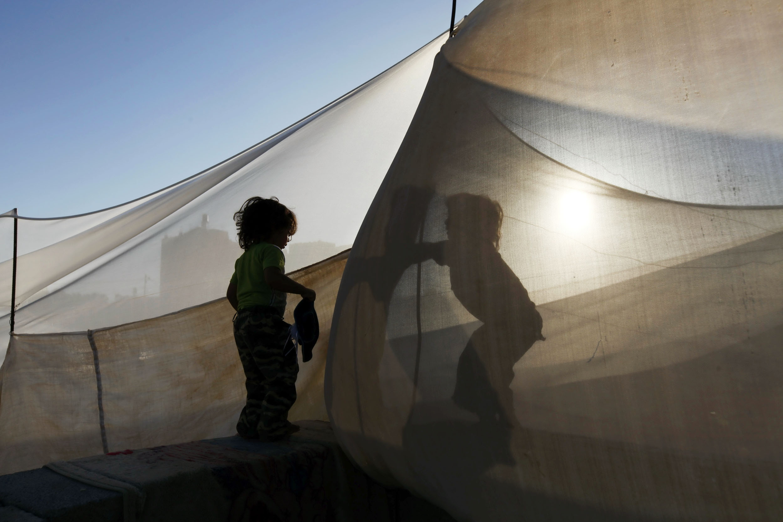 Palestinian refugee camp at Mackenzie beach for 7th day